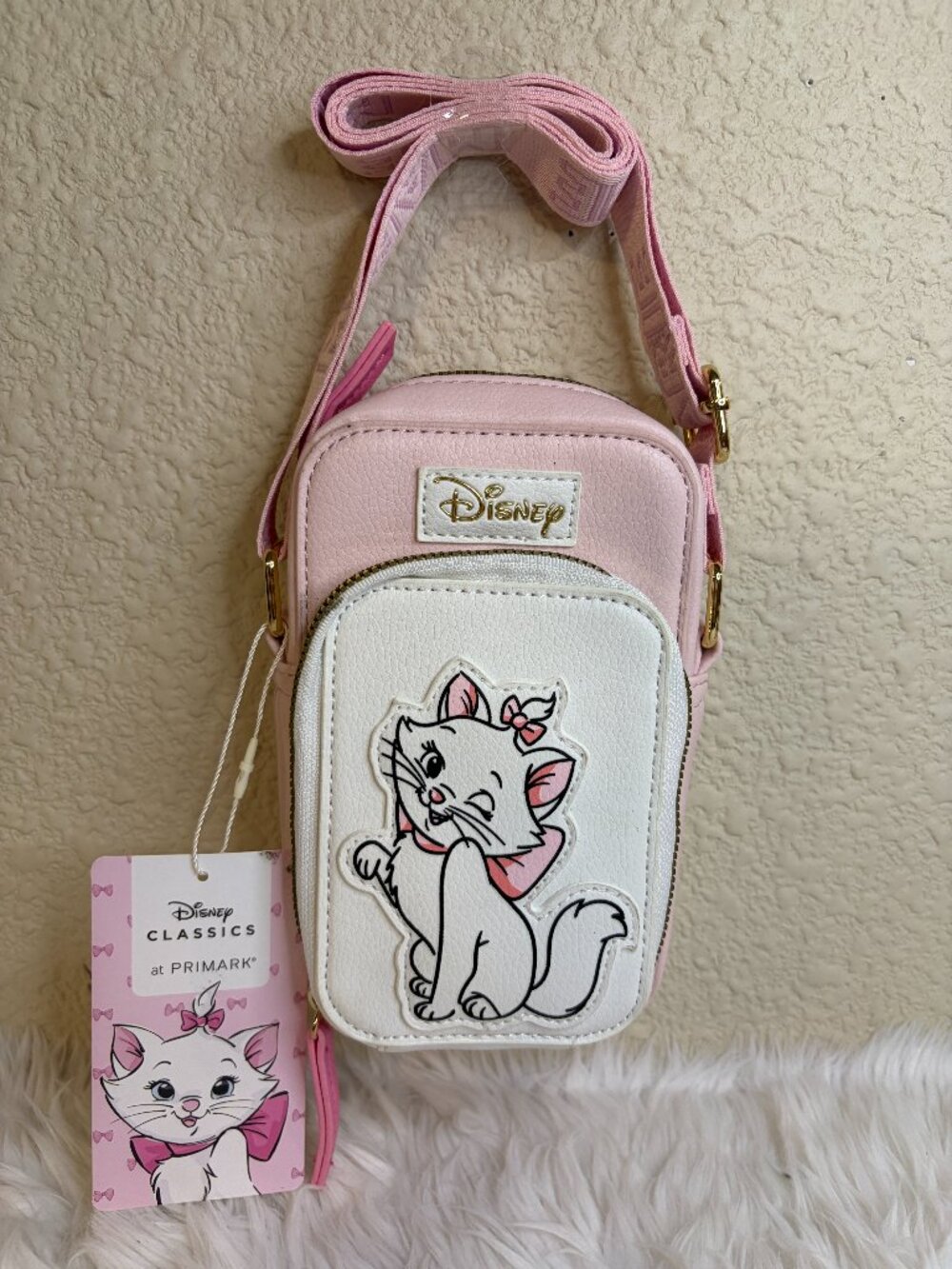 Disney Aristocats Marie Primark Crossbody Bag Cell Phone Holder Pink NWT